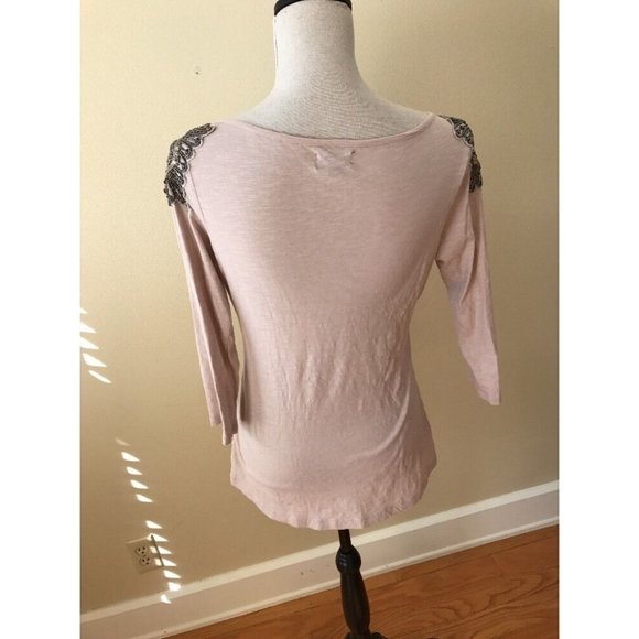 Anthropologie DELETTA Taupe Epaulette Corinthian T - Picture 7 of 8